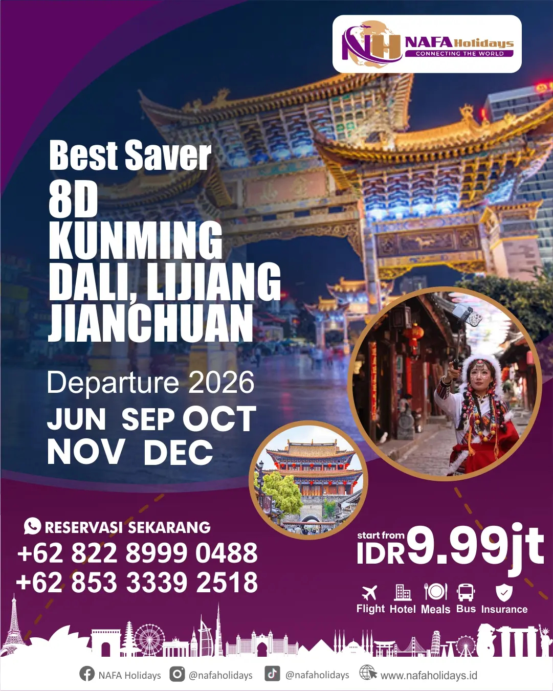 8D KUNMING DALI, LIJIANG JIANCHUAN