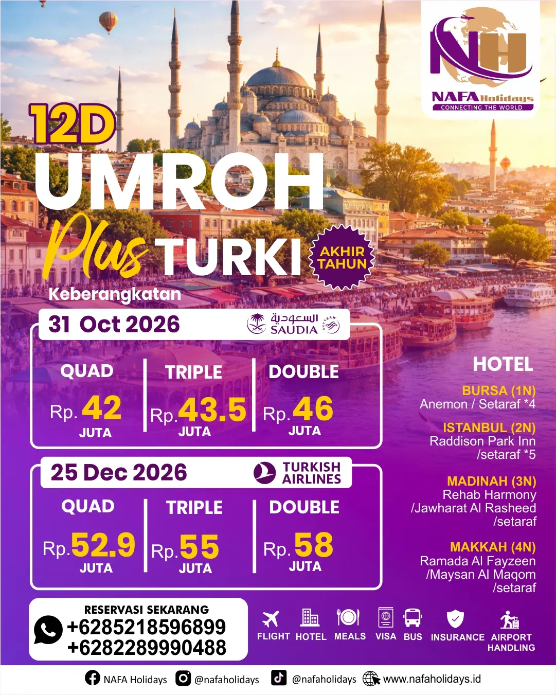12D UMRAH PLUS TURKEY AKHIR TAHUN 2026
